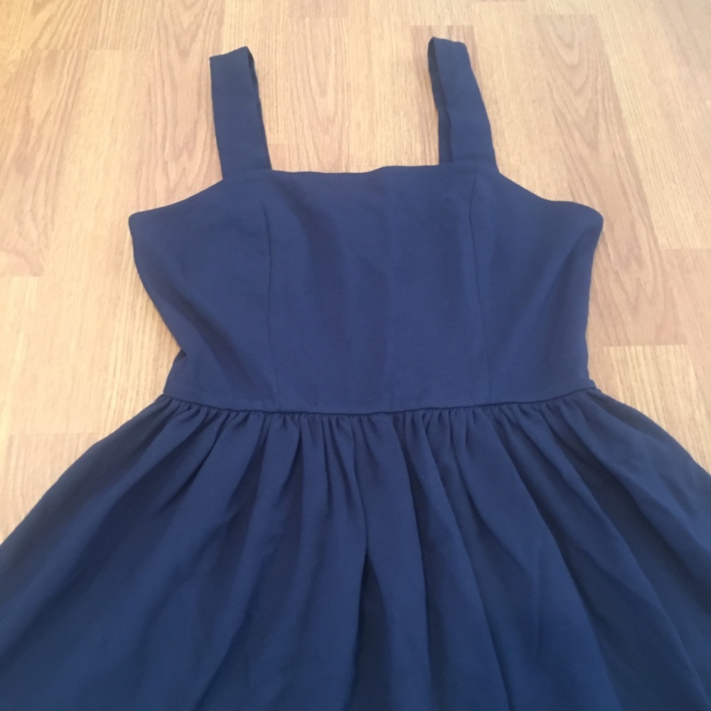 Aqua Tank Dress Pleated Exposed Zipper - Picture 2 of 5